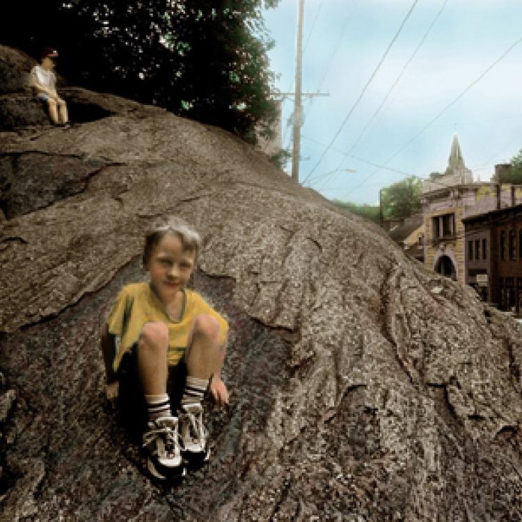 Climbing the big rock, Ellicott City 