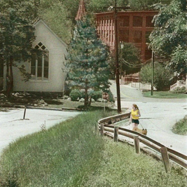 "The Hollow" with church and mill, Oella