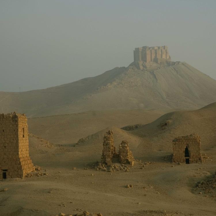 Syria Palmyra Citadel and Tombs manipulated landscape archival pigment print