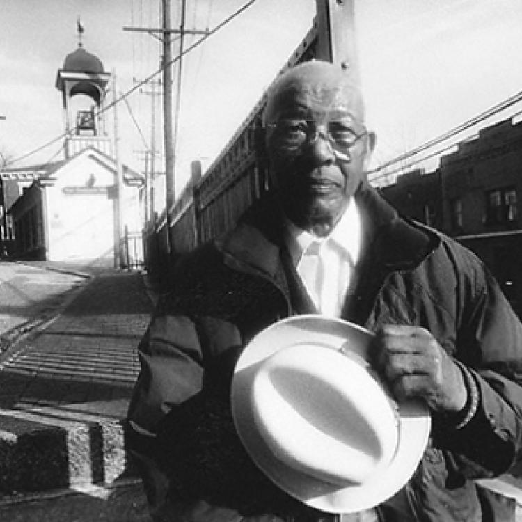 Leroy Cole in front of Firehouse Museum Main Street, Ellicott City