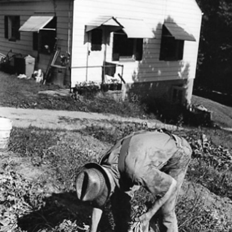 Paul Corun in his garden, Ellicott City