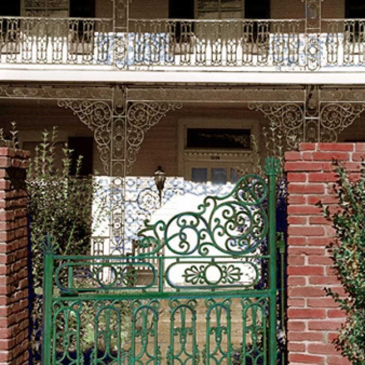 Wrought iron work on house, Relay