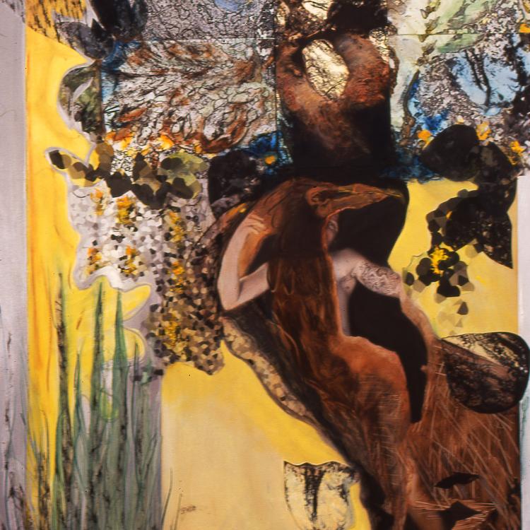 Daphne turns into a laurel to evade Apollo. from Ovid's Metamorphosis