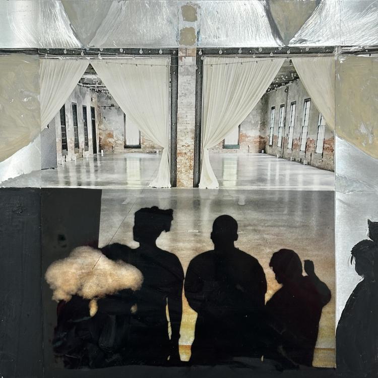 Archival pigment print, paint & transparency -12x12 
