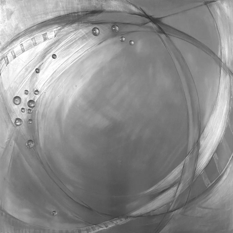 12x12 Aluminum foil on aluminum panel.