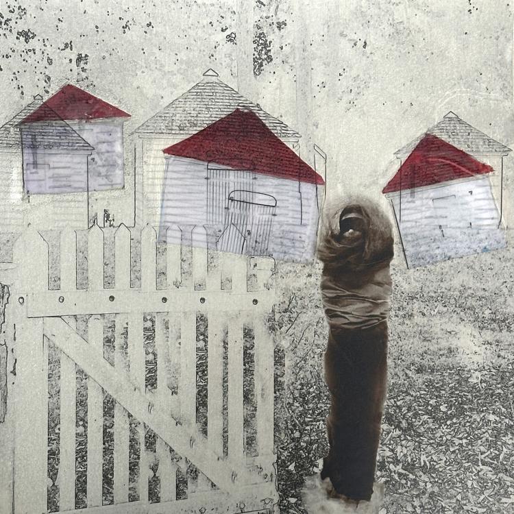 12x12 Aluminum foil on aluminum panel.