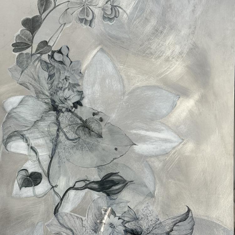 12x12 Aluminum foil on aluminum panel.